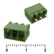 Разъемный клеммный блок на плату RUICHI 15ERGVC-3.81-03P, вилка (M), 3 контакта, шаг 3.81 мм