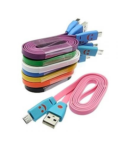 USB to MicroUSB Flat Flash Smile 1m