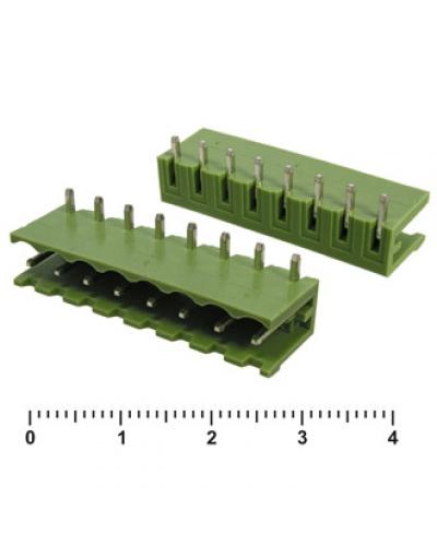 Разъемный клеммный блок на плату угловой (R) RUICHI 2ERGR-5.0-08P, вилка (M), 8 контактов, шаг 5.00 мм