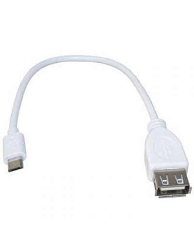 Компьютерный шнур RUICHI USB 2.0 A(f)-micro USB B(m), 0.2 м, белый