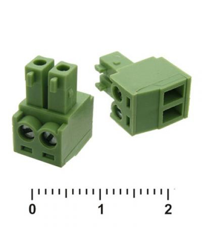 Разъемный клеммный блок на кабель RUICHI 15ERGK-3.5-02P, розетка (F), 2 контакта, шаг 3.50 мм