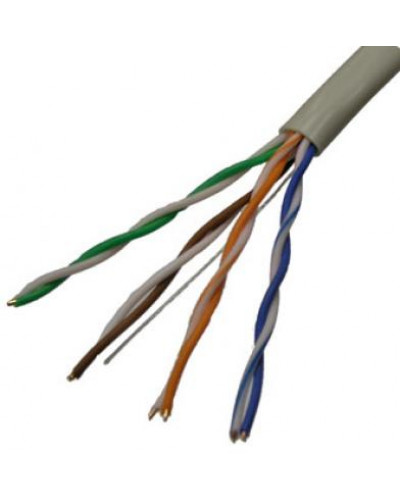 Кабель витая пара UTP 4х2х0,5 мм RUICHI, 24AWG, ССА/PE/PVC, CAT5e, 100 МГц, серый, бухта 305 м