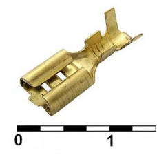 Клемма ножевая неизолированная F-типа RUICHI DJ622-D4.8A, 4.8 мм, латунь