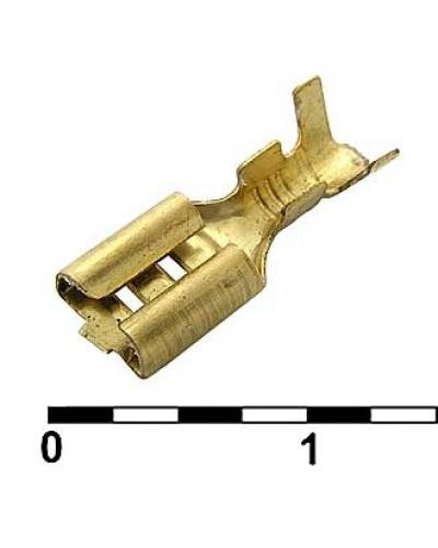 Клемма ножевая неизолированная F-типа RUICHI DJ622-D4.8A, 4.8 мм, латунь