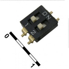DIP-переключатель RUICHI, серия SWD 4-2, 30 мОм, 2 (ON-OFF) с шагом 2,54 мм, 4.45х6.04х9.8 мм