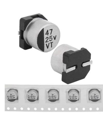 EVT025ADA470M0654 JWCO Конденсатор электролитический SMD, 47 мкФ, 25 В, 6.3х5.4 мм, -55…+105 °C, наработка 2000 часов