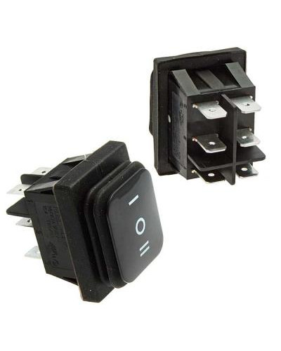 Клавишный переключатель RUICHI SB090, IP65, (ON)-OFF-(ON), 22x30 мм