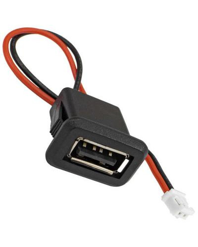 Разъём USB-2Pin-PH2.0 RUICHI, длина кабеля 110 мм, 2 контакта, 1.5 А, 30 В, корпус пластиковый черный