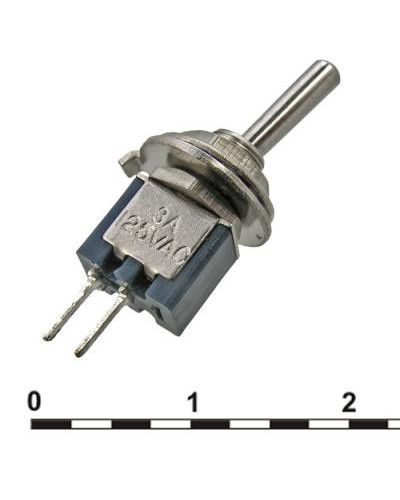Микротумблер RUICHI SMTS-101-A2, ON-OFF, SPST, 3 А, 250 В, 50 мОм, установочное отверстие 5 мм, 2 контакта