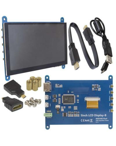 5-дюймовый HDMI-дисплей с емкостным сенсорным экраном RUICHI DSM-IPS-TOUCH-5,  разрешение 800x480, HDMI, IPS, поддержка различных устройств и систем