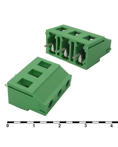 Винтовой клеммный блок RUICHI DG129-7.62-2 на 3 клеммы M3, шаг 7.62 мм, 20 А, 24-12 AWG