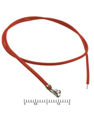 Разъём питания низковольтный RUICHI H шаг 2,54 мм AWG26 0,3m красный, 1 контакт