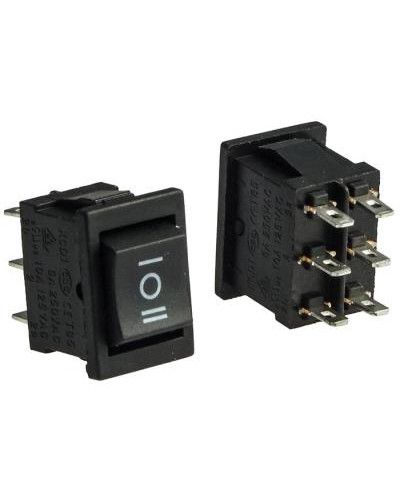 Клавишный переключатель RUICHI KCD1-203-1-C6-B/6P, ON-OFF-ON