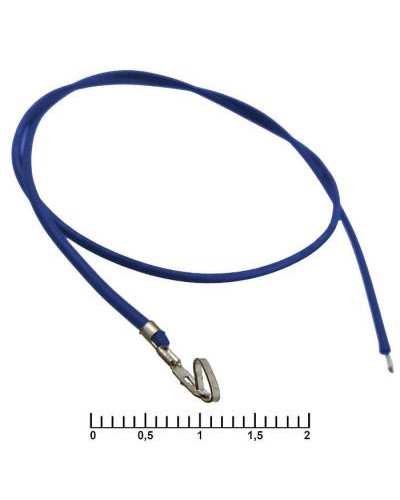 Разъём питания низковольтный RUICHI HU шаг 2,54 мм AWG26 0,3m синий, 1 контакт