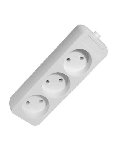 Колодка электрическая для удлинителя RUICHI КД-003-1, 3 розетки, IP20, 220 В, 6 А, 50 Гц, 3500 Вт, без заземления, пластиковая, белая