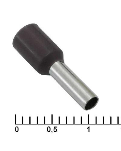 Наконечник на кабель RUICHI DN02508, чёрный, 2.2x8 мм, 2.5 мм2
