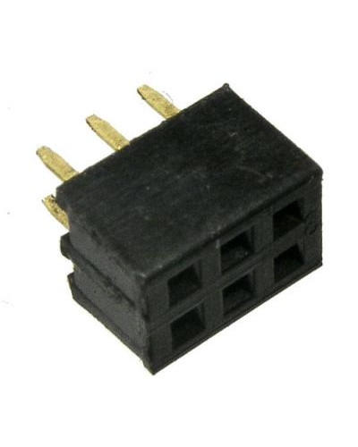 Гнездо для плат 2.00 мм RUICHI PBD2-6 (PBD2-2x3) 2.00 мм, 6 контактов