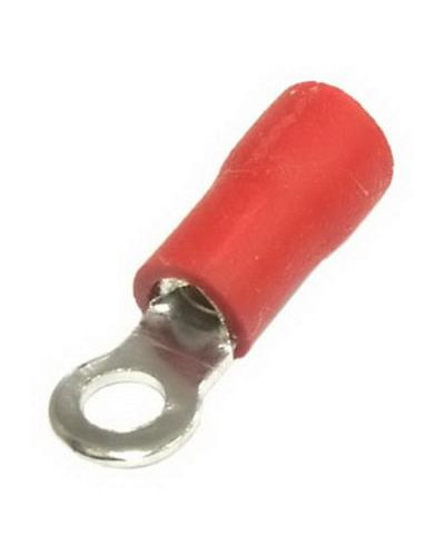 Наконечник кольцевой изолированный RUICHI RV1.25-3.2, 19 А, 22-16 AWG, красный, латунь луженая