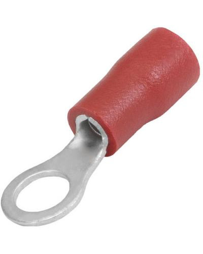 Наконечник кольцевой изолированный RUICHI RVS1.25-4, 19 А, 22-16 AWG, красный, латунь луженая