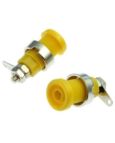 Гнездо RUICHI Z016 4 мм panel jack желтый, на панель под пайку