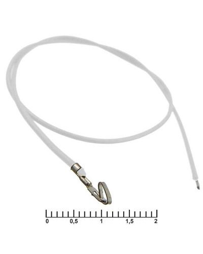 Разъём питания низковольтный RUICHI HU шаг 2,54 мм AWG26 0,3m белый, 1 контакт
