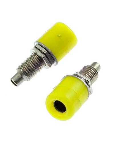 Гнездо RUICHI Z011 4 мм panel jack желтый, на панель под пайку