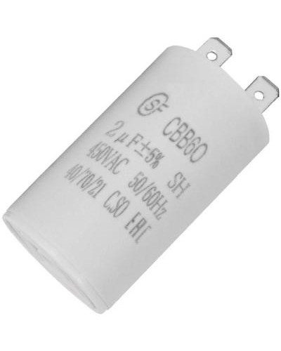 CBB60 2uF 450V SAIFU пусковой конденсатор 2 мкФ, 450 В, 2 клеммы