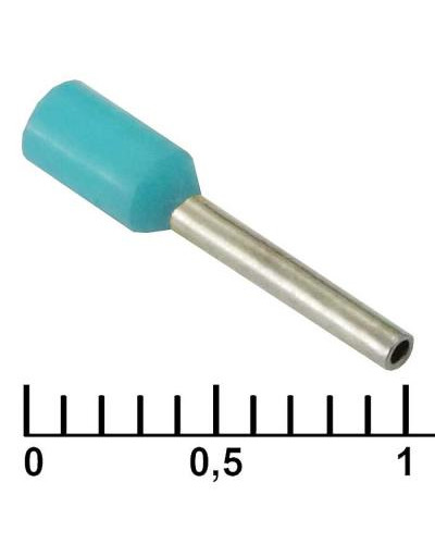 Наконечник на кабель RUICHI DN00308, бирюзовый, 0.8x8 мм, 0.34 мм2