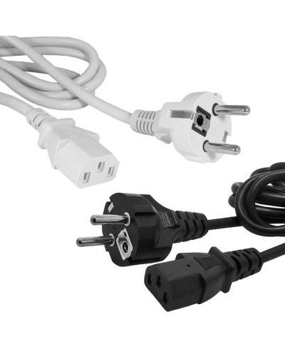 Сетевой шнур RUICHI SCZ, вилка прямая CEE7/7 - гнездо прямое IEC C13, 3 м, 3х0.75 мм2