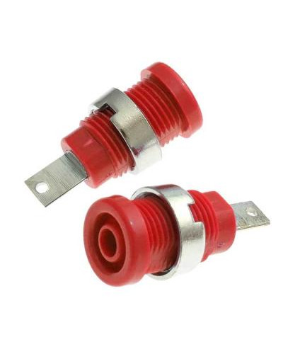 Гнездо RUICHI Z013 4 мм panel jack красный, на панель под пайку