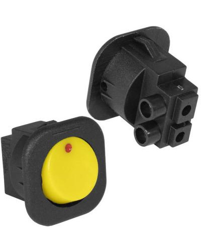 Клавишный переключатель RUICHI RS-101-7C, ON-OFF, 2 контакта под винт, желтый
