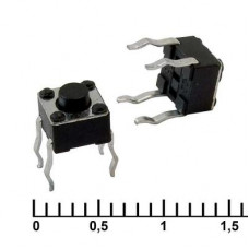 Тактовая кнопка RUICHI IT-1109, 4.5x4.5x3.8 мм, OFF-(ON), 50 мА, 12 В, 50 мОм