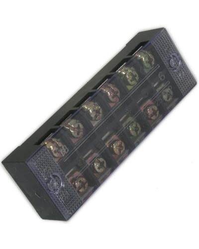 Клеммная колодка винтовая с крышкой RUICHI TB-2506, 12 контактов, М4, 25 А, 600 В, 10 AWG, 6 мм2, корпус пластик модифицированный