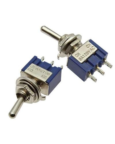 Микротумблер RUICHI MTS-102, ON-ON, SPDT, 3 А, 250 В, 20 мОм, установочное отверстие 6 мм, 3 контакта