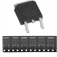 HXY80N06D HXY полевой транзистор (MOSFET), N-канал, 60 В, 80 А, 8 мОм, 33 нКл, TO-252 (DPAK)