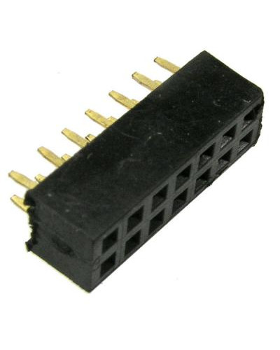 Гнездо для плат 2.00 мм RUICHI PBD2-14 (PBD2-2x7) 2.00 мм, 14 контактов