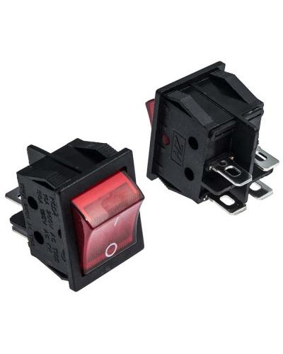Клавишный переключатель RUICHI KCD4-201N-C3-R/4P, ON-OFF