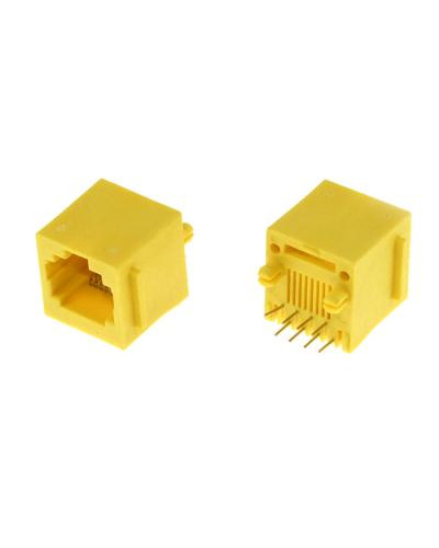 Разъём RJ RUICHI TJ3-8P8C желтый, под пайку