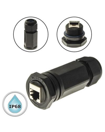 Разъём герметичный SZC RJ45M25Z1L-6B, 10BASE-T,100 BASE-T, 1000 BASE-T