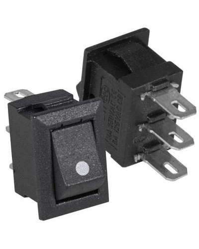 Клавишный переключатель RUICHI KCD5-101-C2-B/3P, ON-OFF, 3 контакта, черный