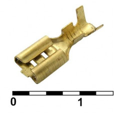 Клемма ножевая неизолированная F-типа RUICHI DJ622-D4.8A, 4.8 мм, латунь