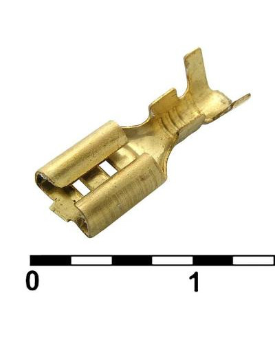 Клемма ножевая неизолированная F-типа RUICHI DJ622-D4.8A, 4.8 мм, латунь