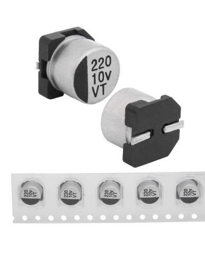 EVT010ADA221M0654 JWCO Конденсатор электролитический SMD, 220 мкФ, 10 В, 6.3х5.4 мм, -55…+105 °C, наработка 2000 часов