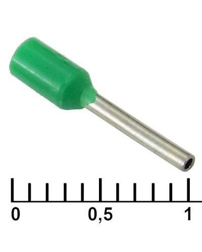 Наконечник на кабель RUICHI DN00308, зелёный, 0.8x8 мм, 0.34 мм2