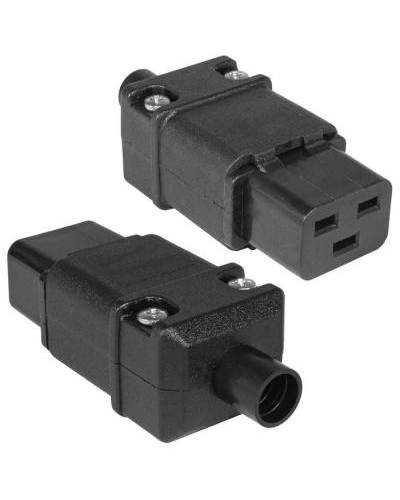 Разъем питания штепсельный (розетка) RUICHI IEC-320-C19, 3-х полюсной, 220 В, 16 А, прямой
