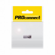 Разъем антенный на кабель, штекер F для кабеля SAT (с резиновым уплотнителем), (1шт) (пакет) PROconnect