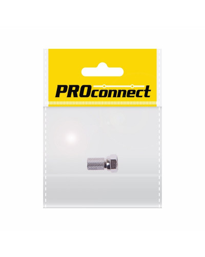 Разъем антенный на кабель, штекер F для кабеля SAT (с резиновым уплотнителем), (1шт) (пакет) PROconnect