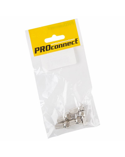 Разъем антенный на кабель, штекер F для кабеля SAT (с резиновым уплотнителем), (5шт) (пакет) PROconnect