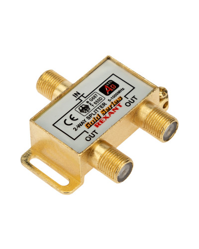 Делитель ТВх2 под F-разъем, 5-1000МГц, Gold (3 F-разъема в комплекте) REXANT