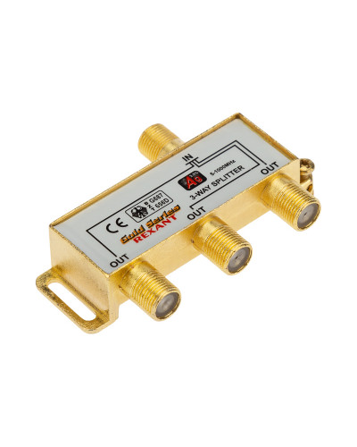 Делитель ТВх3 под F-разъем, 5-1000МГц, Gold (4 F-разъема в комплекте) REXANT